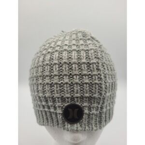 Hurley Men's Ragland Cuffed Beanie w/‎ Pom Winter Hat Black Gray One Size